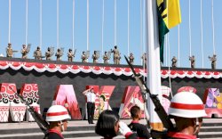 Persiapan  Upacara Peringatan HUT RI di Anjungan Pantai Losari, Danny Pomanto Pimpin Gladi Bersih