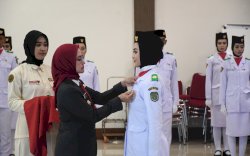 Bupati Indah , Kukuhkan 73 Anggota Paskibraka  Kabupaten Luwu Utara Tahun 2023