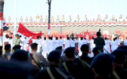 Paskibraka Bentuk  Bentuk Formasi Garuda di Upacara Pengibaran Bendera HUT RI ke-78