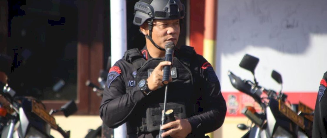 Kegiatan apel gelar pasukan dipimpin langsung oleh Komandan Batalyon (Danyon) C Pelopor Sat Brimob Polda Sulsel Kompol Nur Ichsan.