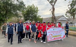 Peringati Hari Pengendalian Nyamuk Nasional, Pj Sekprov dan Bupati Pinrang Lepas Peserta Jalan Santai