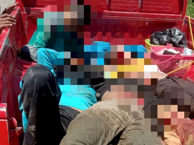 Begini Kronologi Mobil Pick Up Angkut Pelajar yang Terbalik di Bone, Tewaskan Dua Orang