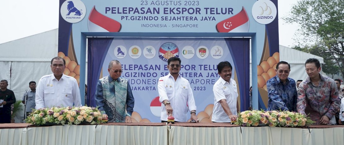 Mentan SYL melepas ekspor telur di Kantor Charoen Pokhpand Indonesia (CPI) Jakarta, Rabu, 23 Agustus 2023. Mentan SYL melepas ekspor telur di Kantor Charoen Pokhpand Indonesia (CPI) Jakarta, Rabu, 23 Agustus 2023.