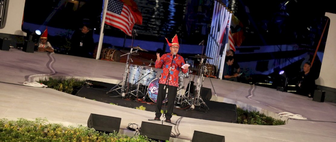 Danny Pomanto saat Opening Ceremony F8 Makassar 2023, di Anjungan City of Makasssar, Rabu, 23 Agustus 2023.