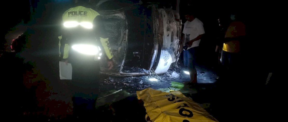 Lokasi kecelakaan di Bone yang menewaskan istri