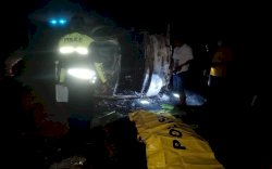 Tragis! Laka Tunggal di Bone, Istri Tewas Terbakar Dalam Mobil