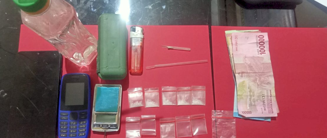 Barang bukti narkoba yang disita dari pemuda di Bantaeng.