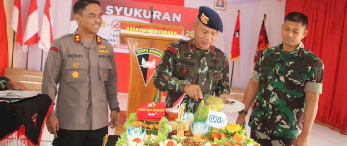 Dandim 1407 dan Kapolres Bone beri kejutan dalam acara syukuran HUT ke 64 Pelopor