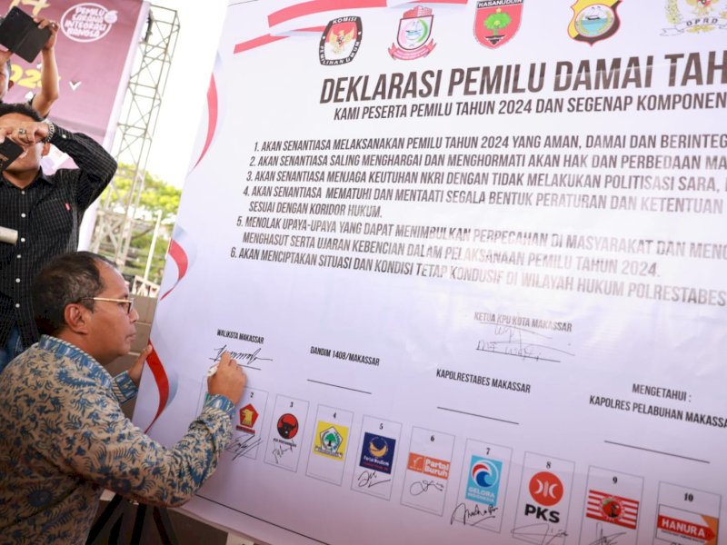 Danny Pomanto, Kapolrestabes dan Forkopimda Deklarasi Pemilu Damai dan Aman di Makassar