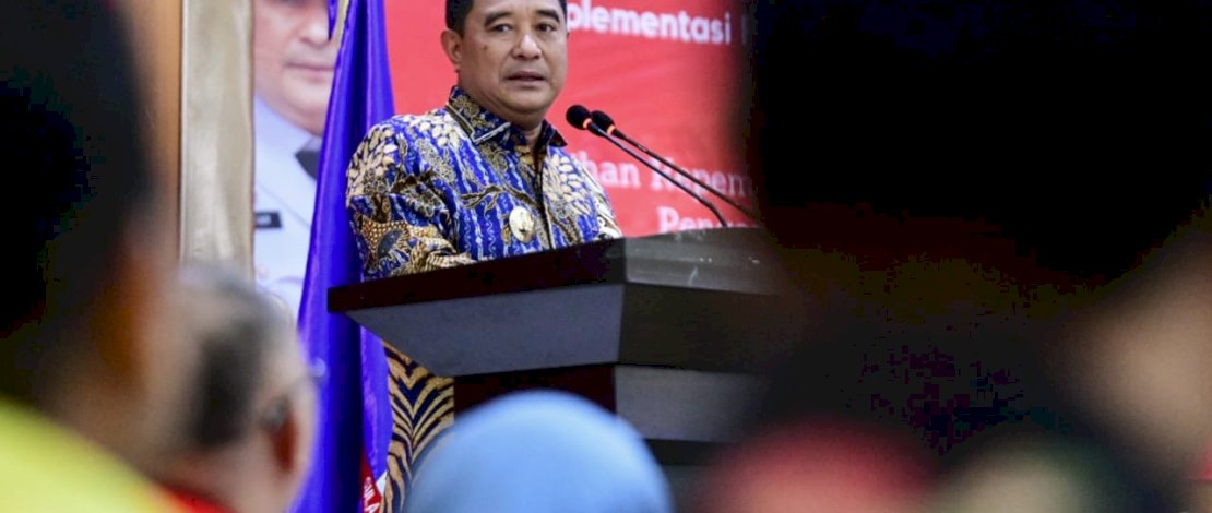 Pj Gubernur Sulsel Bahtiar Baharuddin dalam acara Diklat BPSDM Sulsel, di Kampus BPSDM Sulsel, Jl AP Pettarani Makassar, Kamis, 21 September 2023. 