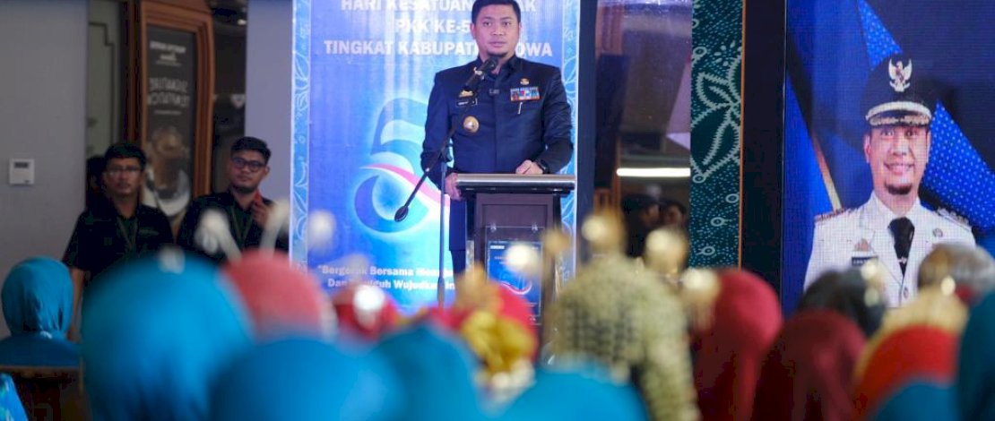 Hadiri Peringatan HKG PKK Ke-51, Adnan Minta PKK Gowa Berkolaborasi Turunkan Stunting 