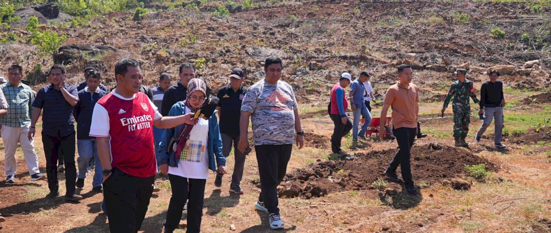 Penjabat Gubernur Sulsel didampingi Bupati Maros, Chaidir Syam, meninjau perkebunan warga yang ada di Desa Toddopulia, Kecamatan Tanralili, Kabupaten Maros, Sabtu, 23 September 2023.