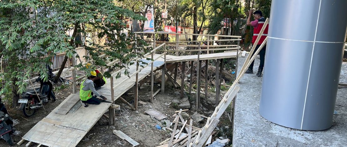 Proses pembangunan Puskesmas Jumpandang  Baru