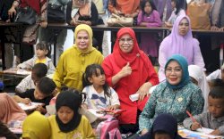 Puluhan Siswa TK dan SD  di Gowa Ikut Lomba Mewarnai