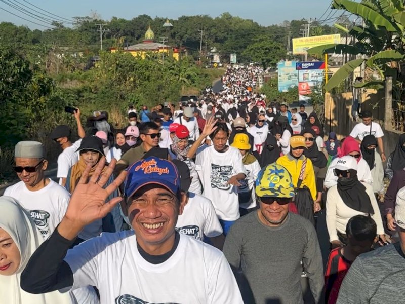 Dipimpin Ketum IKA Rudianto Lallo, Puluhan Ribu Alumni Guppi Samata Gowa Meriahkan Jalan Sehat