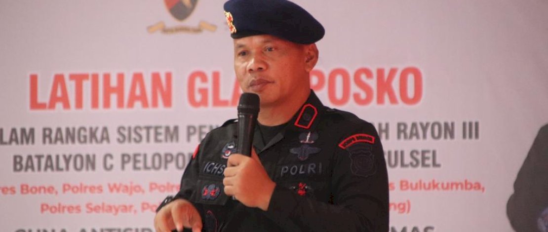 8 Polres Wilayah Rayon III Sulsel&nbsp;Kumpul di Mako Brimob Bone untuk&nbsp;Latihan Glady Posko Kesiapan Pam Pemilu 2024
