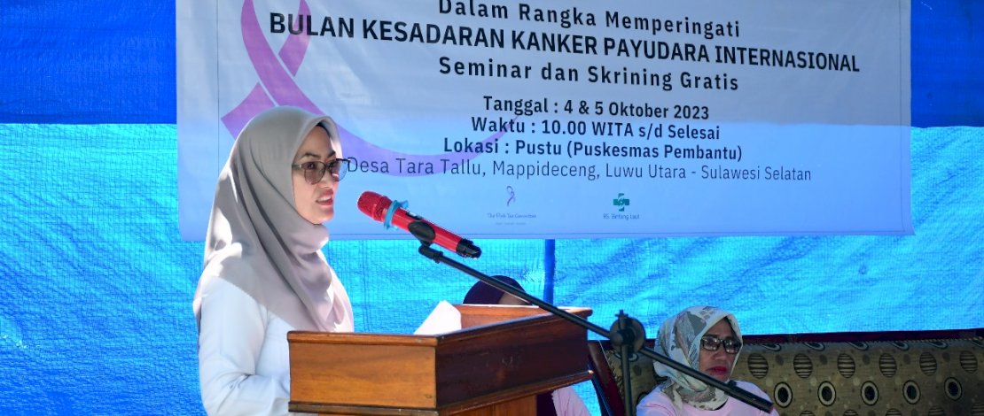 Bupati Luwu Utara, Indah Putri Indriani, membuka Seminar Edukasi dan Pemeriksaan Dini (skrining) terhadap kanker payudara di Desa Tara Tallu, Kecamatan Mappadeceng. Bupati Luwu Utara, Indah Putri Indriani, membuka Seminar Edukasi dan Pemeriksaan Dini (skrining) terhadap kanker payudara di Desa Tara Tallu, Kecamatan Mappadeceng.