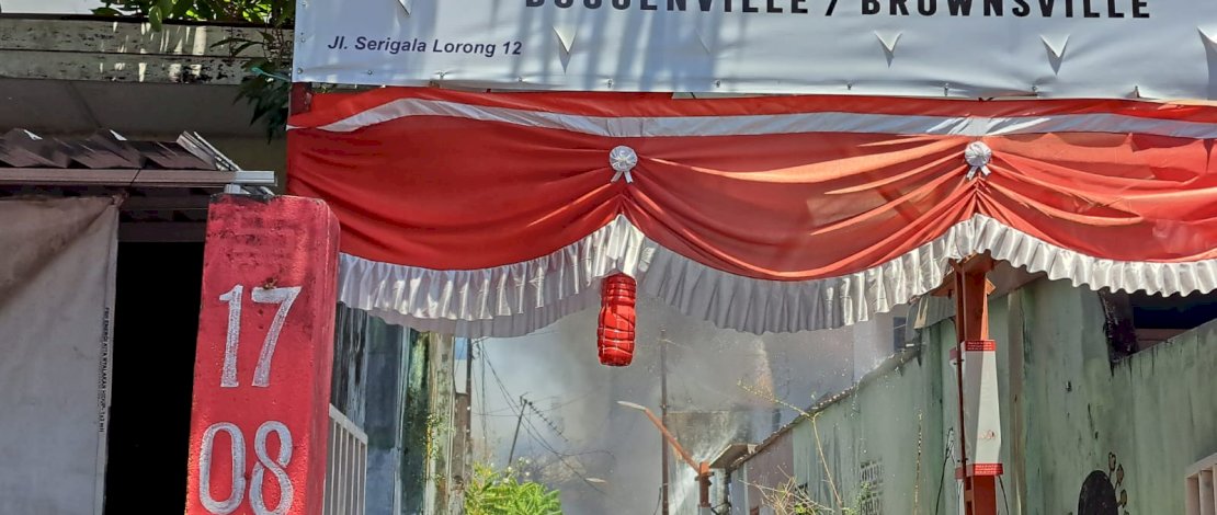 Breaking News! Kebakaran&nbsp;di Longwis Bougenville di Makassar, Upaya Pemadam  Masih Berlangsung