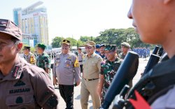 Danny Pomanto, Kapolda, dan Pj Gubernur Sulsel Kompak Gelar Pasukan Mantap Brata Menuju Pemilu Damai