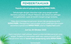  Nipah Park Ditutup Sehari, Kekurangan Air?