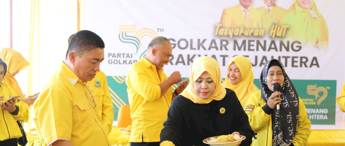 Tasyakuran HUT ke - 59 Partai Erna Rasyid Taufan&nbsp;Perkenalkan&nbsp;Tagline "Golkar Jaya, Kader Semakin Baik".