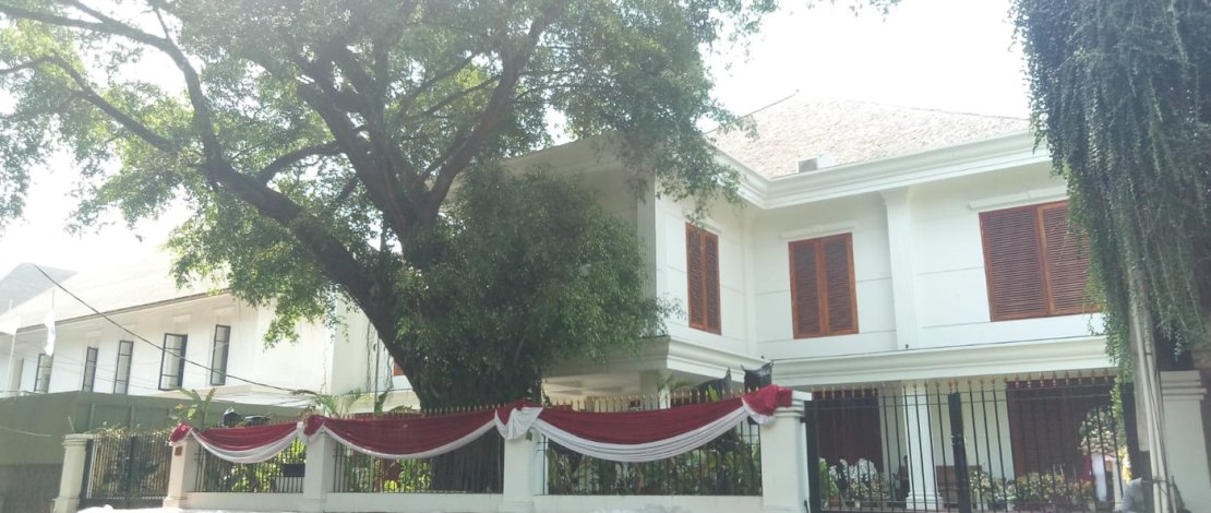 Halaman rumah Prabowo pagi ini, Sabtu 21 Oktober 2023 (dok : Media Indonesia)