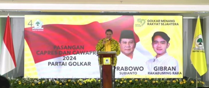 Golkar Resmi Deklarasikan Dukungan untuk Pasangan Prabowo-Gibran dalam Rapimnas 2023