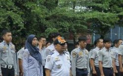 Kasie Transportasi Publik Pimpin Apel Pagi Dishub Makassar