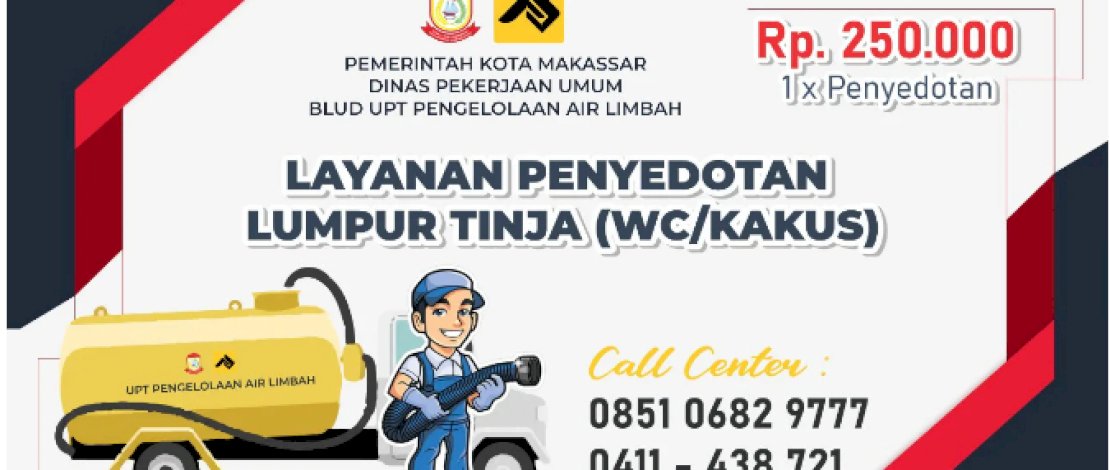 DPU Makassar Hadirkan Layanan Sedot Lumpur Tinja&nbsp;, Cukup Bayar Rp250 ribu