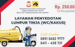 DPU Makassar Hadirkan Layanan Sedot Lumpur Tinja&nbsp;, Cukup Bayar Rp250 ribu