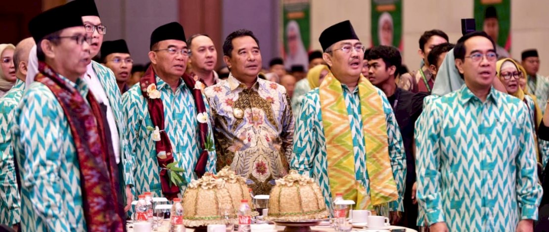 Penjabat Gubernur Sulsel, Bahtiar Baharuddin, menghadiri kegiatan Silaturahmi Kerja Nasional (Silaknas) Ikatan Cendikiawan Muslim Se-Indonesia, di Hotel Four Points by Sheraton, Sabtu, 4 November 2023.