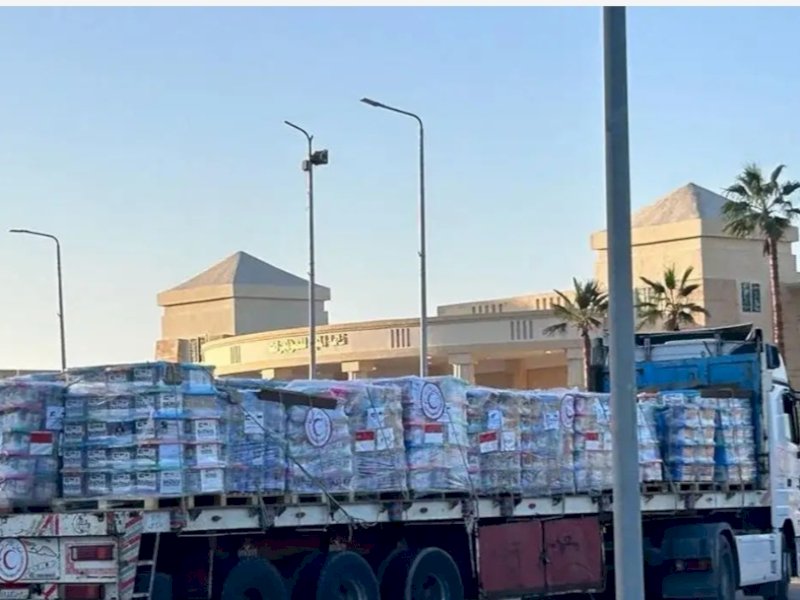 Truk Bantuan Kemanusiaan Indonesia Berhasil Masuk ke Gaza