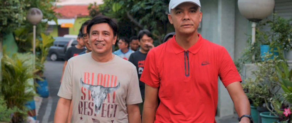 Sekretaris Dewan Pimpinan Daerah (DPD) PDI Perjuangan Sulawesi Selatan, Rudy Pieter Goni bersama Calon Presiden Ganjar Pranowo beberpa waktu lalu