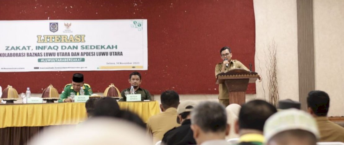 Baznas Luwu Utara bersama Apdesi Luwu Utara menggelar Literasi&nbsp;Zakat, Infaq dan Sedekah di lingkungan Apdesi, Selasa, 14 November 2023.