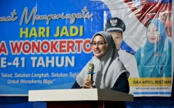 Bupati Luwu Utara, Indah Putri Indriani, Memimpin Peringatan Hari Jadi ke-41 Desa Wonokerto