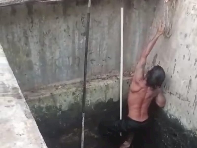Kabur Dari Kejaran Warga Maling di Bone Kecebur Sumur
