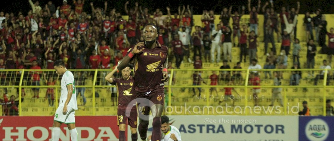 Mansarai, salah satu pemain PSM yang menyumbang 1 gol dalam pertandingan melawan Persikabo 1973 di Stadion Gelora Bj Habibie, Kamis 23 November 2023 