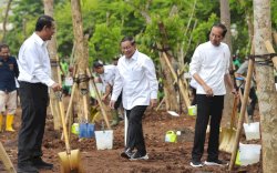 Mentan Amran Dampingi Presiden Gerakan Tanam Pohon Bersama Sebagai Menteri LHK Ad-Interim