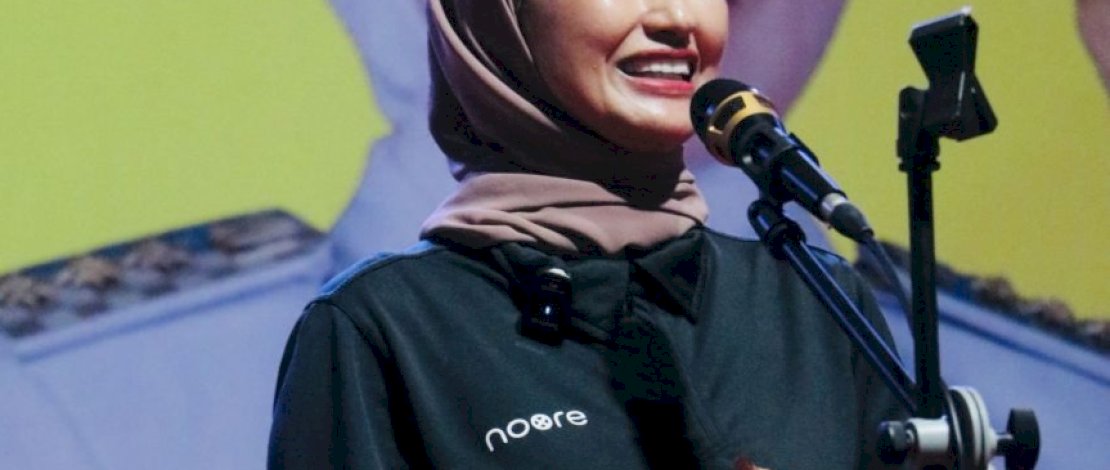 Bupati Luwu Utara, Indah Putri Indriani, saat membuka Masamba Maroa Expo.