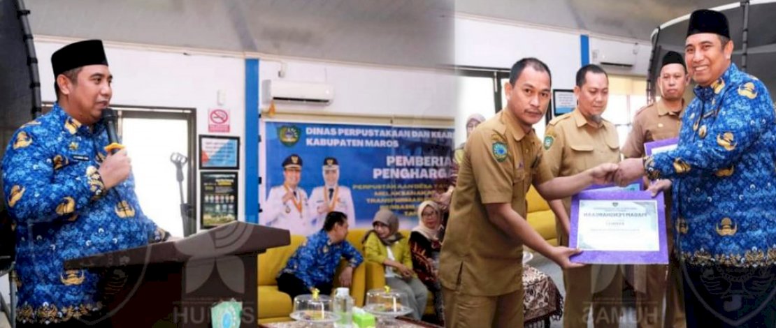 Bentuk Apresiasi, Bupati Maros Beri Penghargaan Perpustakaan Desa Berbasis Inklusi Sosial