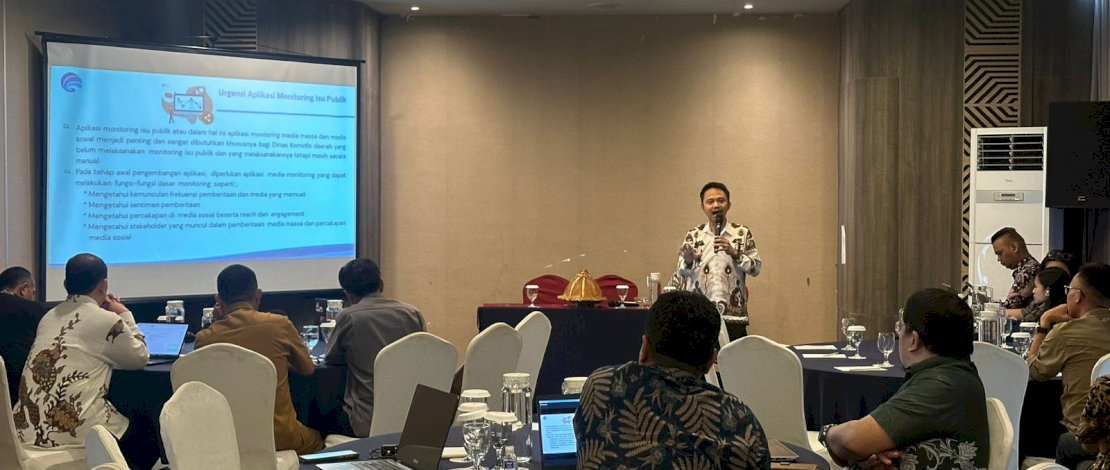 Forum Diskusi Hasil Kajian Pelaksanaan Monitoring Isu Publik Tingkat Kementerian Lembaga dan Pemerintah Daerah, di Makassar, Selasa, 5 Desember 2023.