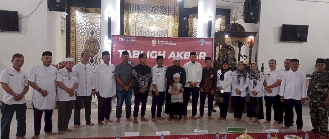 Camat Biringkanaya, Benyamin B Turupadang, menghadiri tabligh akbar yang diselenggarakan dengan tema Mewujudkan Pemilu Damai.