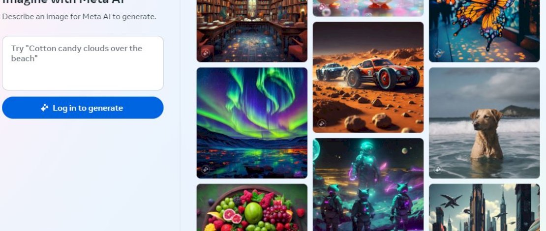 Tangkapan layar tampilan layar utama Meta Imagine Tangkapan layar tampilan layar utama Meta Imagine