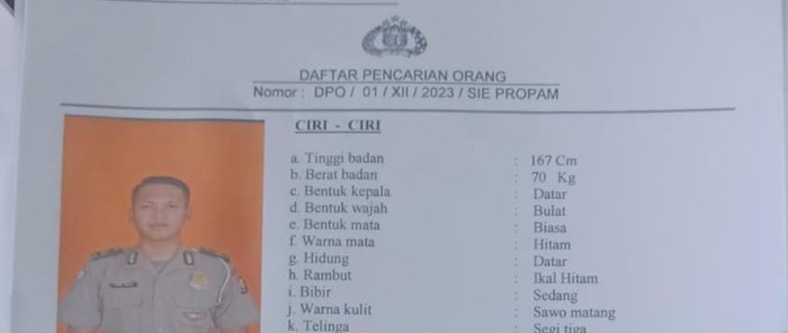 Bolos Kerja 40 Hari, Polisi di Ternate Masuk DPO