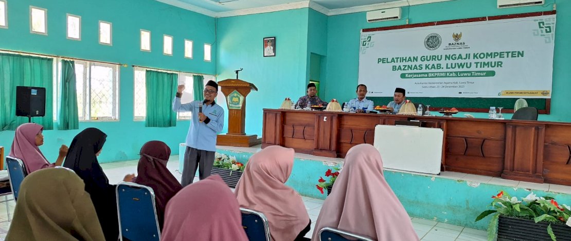 Baznas Kabupaten Luwu Timur bekerjasama dengan Badan Komunikasi Pemuda Remaja Masjid Indonesia (BKPRMI) Kabupaten Luwu Timur melalui Lembaga Pembinaan dan Pengembangan Taman Kanak-Kanak Pendidikan Al-Quran (LPPTKA) menggelar Pelatihan Guru Ngaji Kompeten Tahun 2023. 