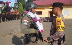 Kapolres Bone Pimpin Apel Penyambutan Personel Batalyon C Pelopor Satbrimob Polda Sulsel  