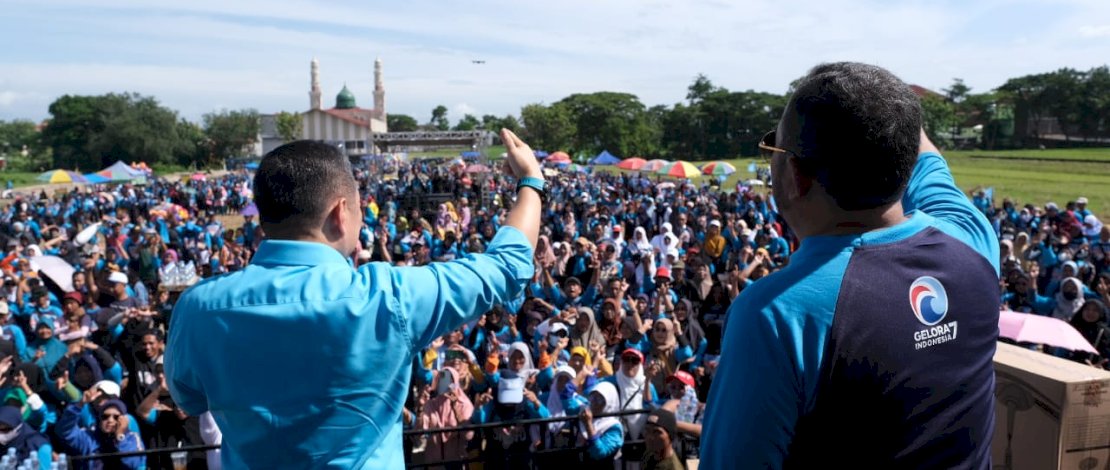 Partai Gelombang Rakyat (Gelora) Indonesia menggelar acara 'Panggung Rakyat' di Lapangan MCC, Kabupaten Karanganyar.