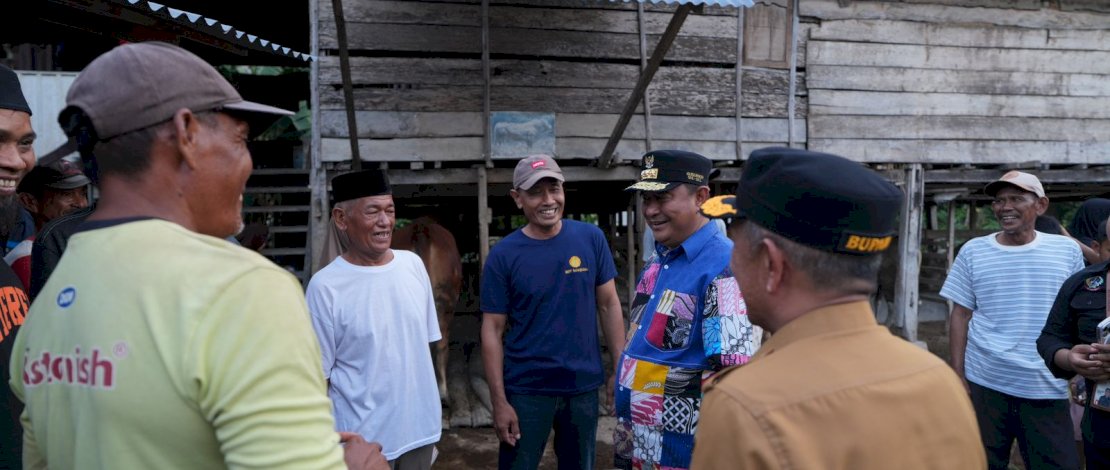 Penjabat Gubernur Sulsel, Bahtiar Baharuddin, saat mengunjungi peternakan warga di kabupaten Bone Penjabat Gubernur Sulsel, Bahtiar Baharuddin, saat mengunjungi peternakan warga di kabupaten Bone