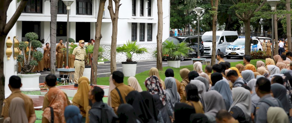 Danny Pomanto, pada Apel Pagi Lingkup Pemkot Makassar di Balai Kota, Senin, 29 Januari 2024.