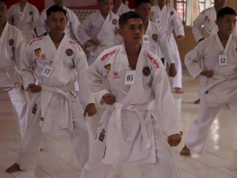 Inkanas Cabang Bone Gelar Ujian Kenaikan Sabuk di Mako Batalyon C Pelopor 